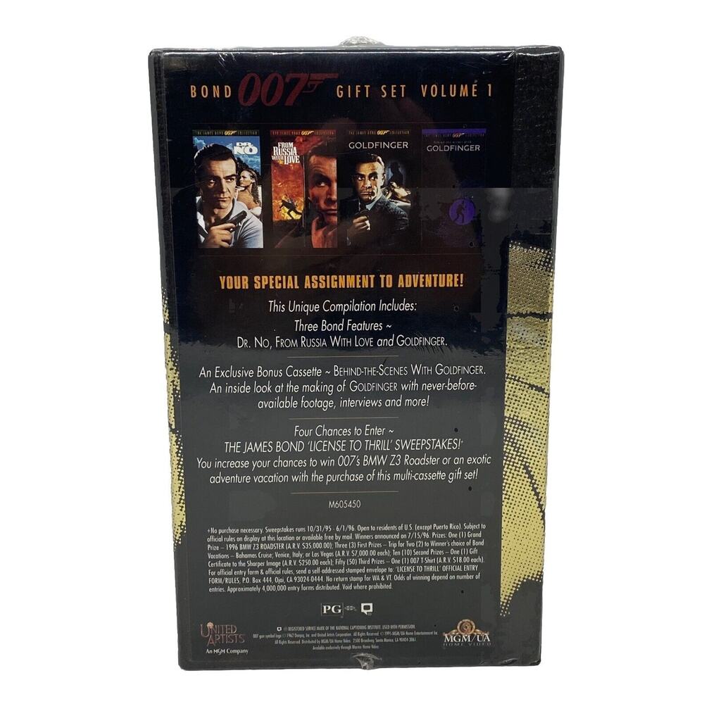 Bond 007 Gift Set Volume 1 VHS 1995 4-Tape Set Three Bond Features New - Picture 6 of 12